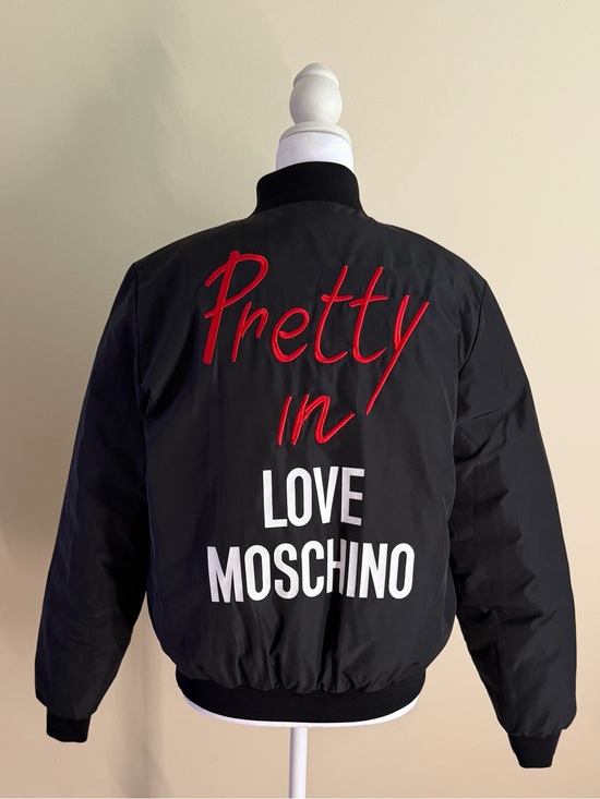 Moschino Jackets & Blazers - Moschino Black Bomber (black&red2 in1) Jacket with Red and White Script